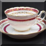 P24. Limoges deep pink and gold teacup and saucer. - $12 